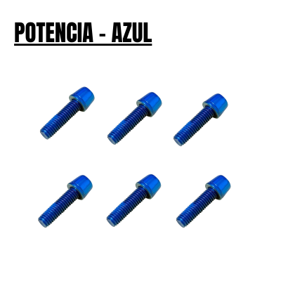 Tornilleria para potencia de manillar - azul [Pack 6]