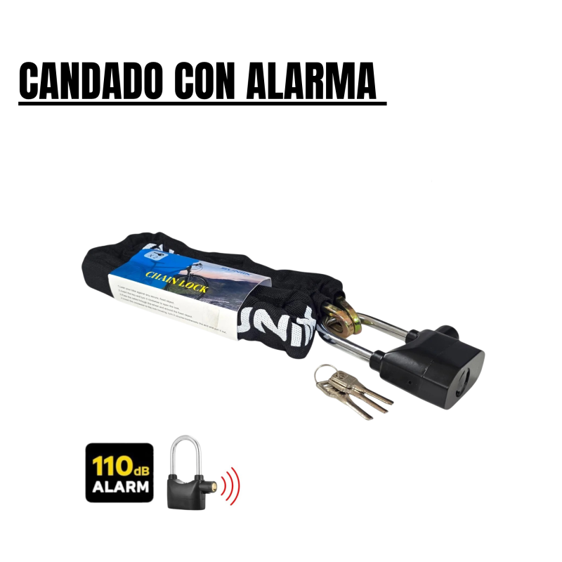 Candado de cadena con alarma