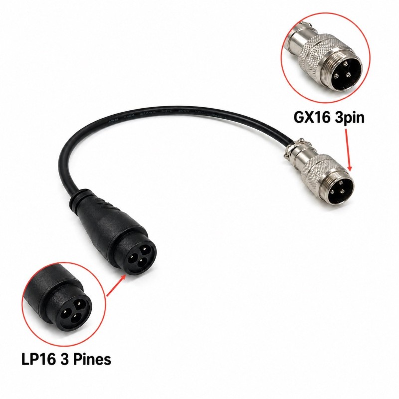 Cable convertidor (GX16 a LP16) [3 Pines]