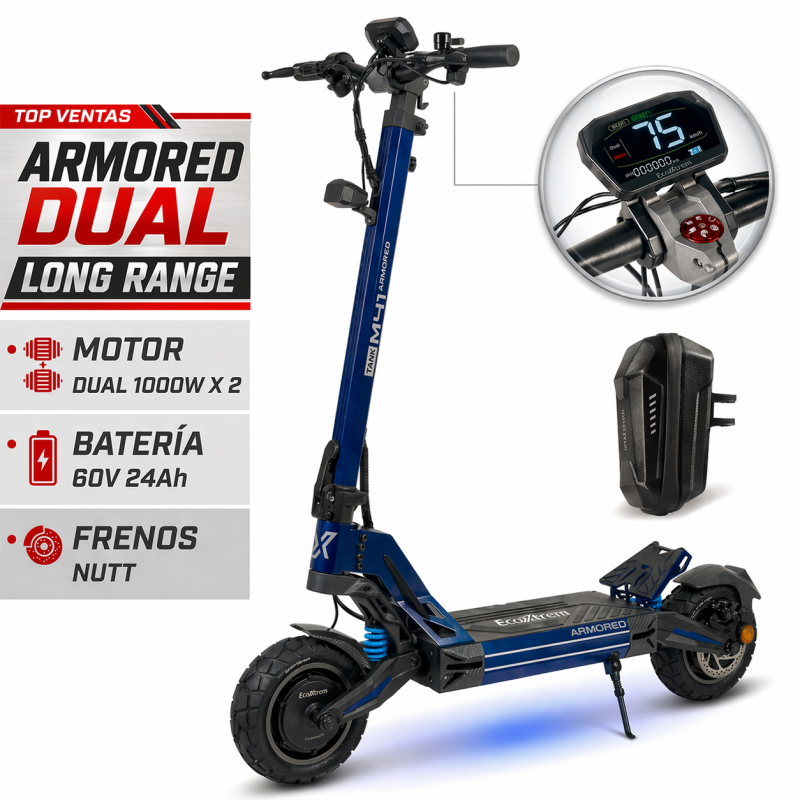 Ecoxtrem Armored Dual Long Range - DGT Homologado 2026 (Azul) [NUEVO MODELO 24AH]
