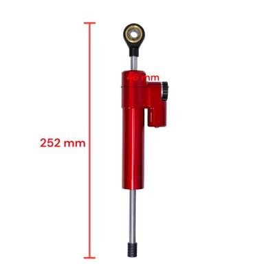 Damper Amortiguador de Dirección Color Rojo + adaptador (Adaptable a Ecoxtrem Armored, Kukirin, etc)