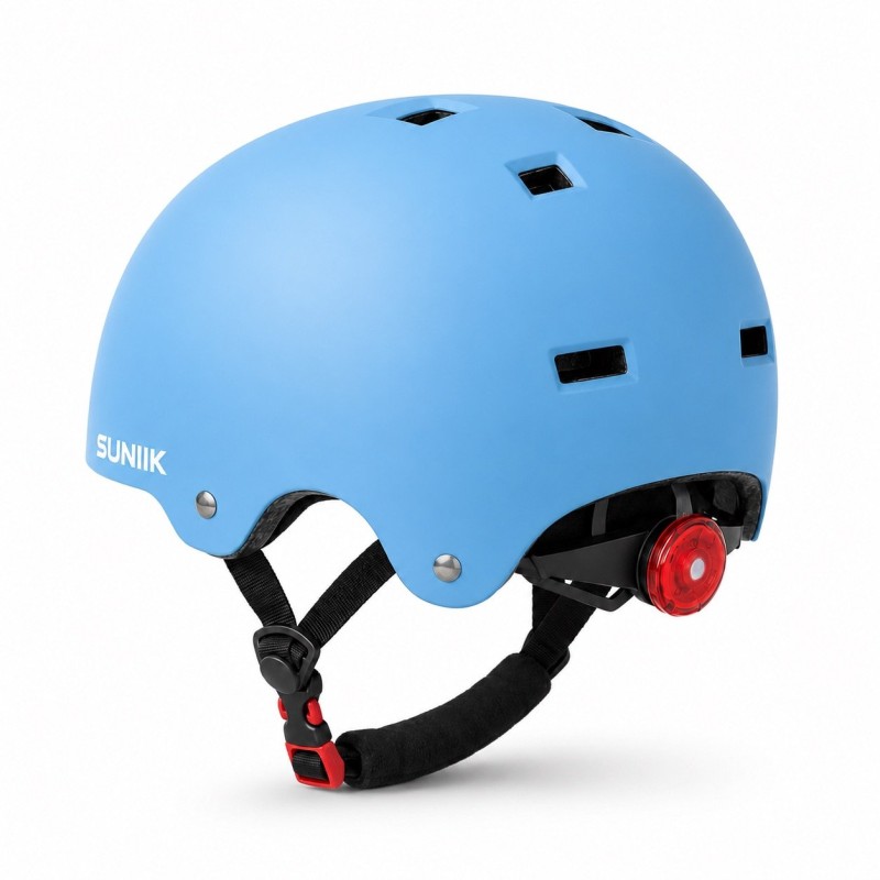 Casco Urbano Regulable Con Luz Trasero Talla L Color Azul