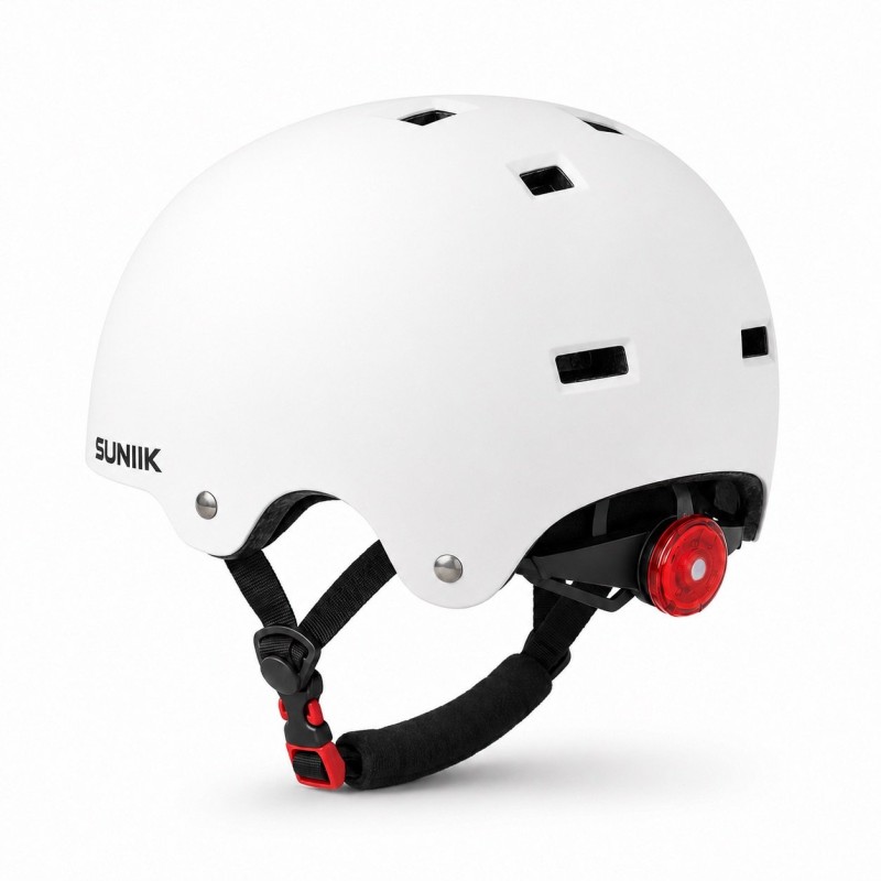 Casco Urbano Regulable Con Luz Trasero Talla L Color Blanco