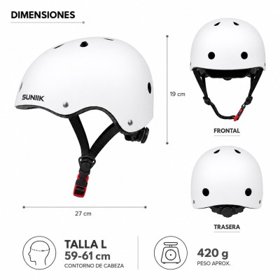 Casco Urbano Regulable Talla LColor Blanco