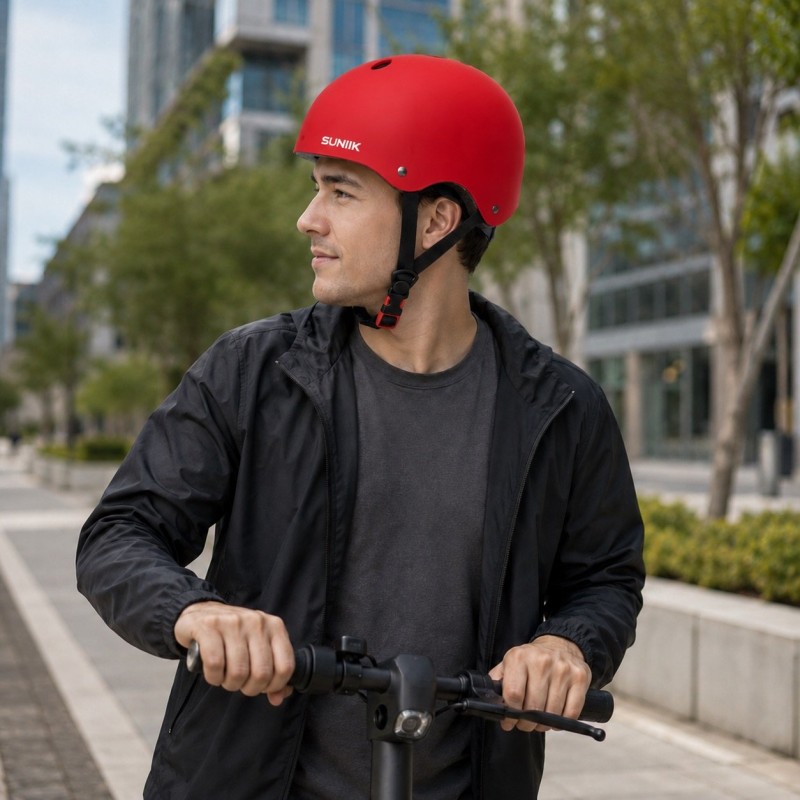 Casco Urbano Regulable Talla L Color Rojo