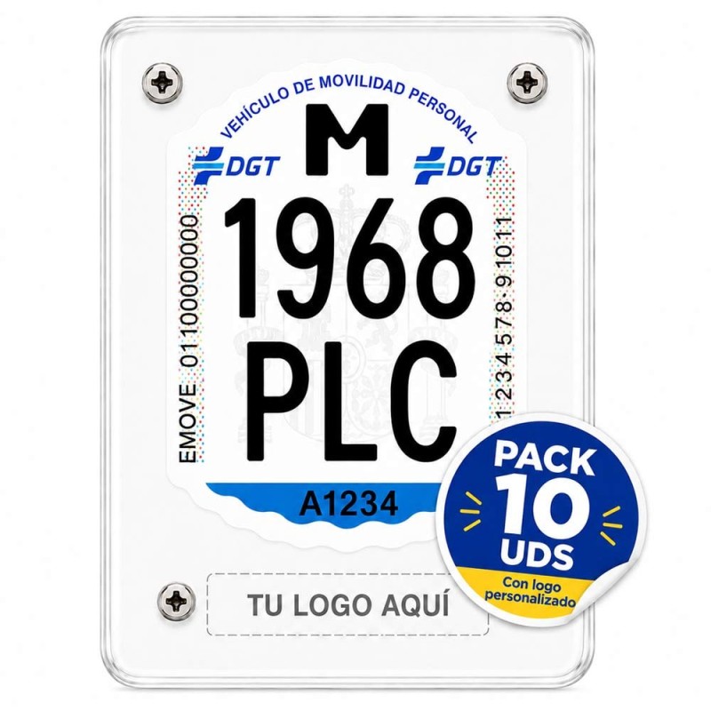 Portamatrícula VMP de Acrílico Transparente (logo personalizado)