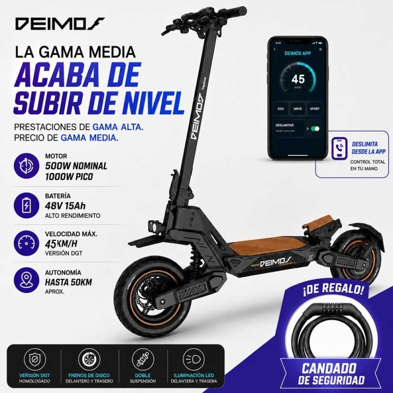 Patinete Eléctrico Ecoxtrem Deimos DGT - Gris