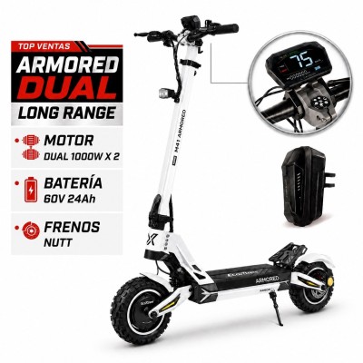 Ecoxtrem Armored Dual Long Range - DGT Homologado 2026 (Blanco) [NUEVO MODELO 24AH]