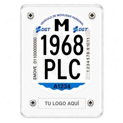 Portamatrícula VMP de Acrílico Transparente