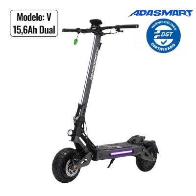 Adasmart V 15,6Ah Patinete Eléctrico 48V 15,6Ah Doble Motor Homologado DGT